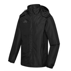 ELLSWOS Sports Men's Waterproof Outdoor Rain Coat Black XXL NWT